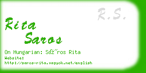 rita saros business card